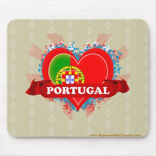 Vintage I Love Portugal Mouse Pad (Front)