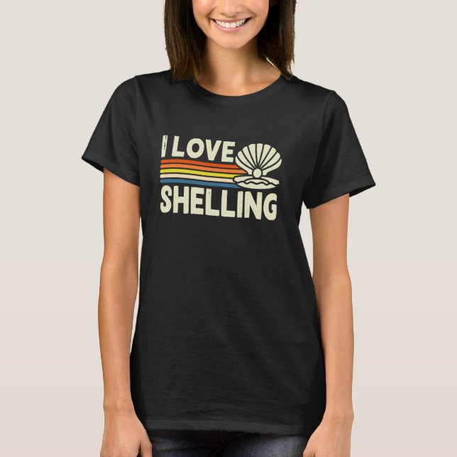 Vintage I Love Shelling Fossil Love T-Shirt (Front)