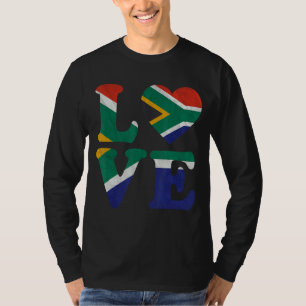 Vintage I Love South Africa Flag Heart South Afric T-Shirt