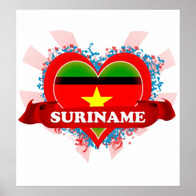 Vintage I Love Suriname Poster (Front)