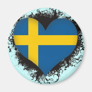 Vintage I Love Sweden Magnet