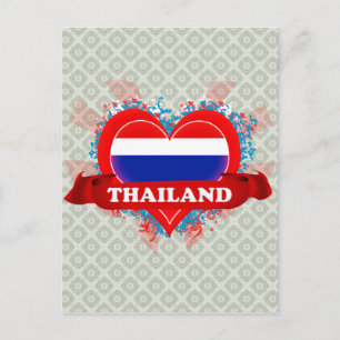 Vintage I Love Thailand Postcard