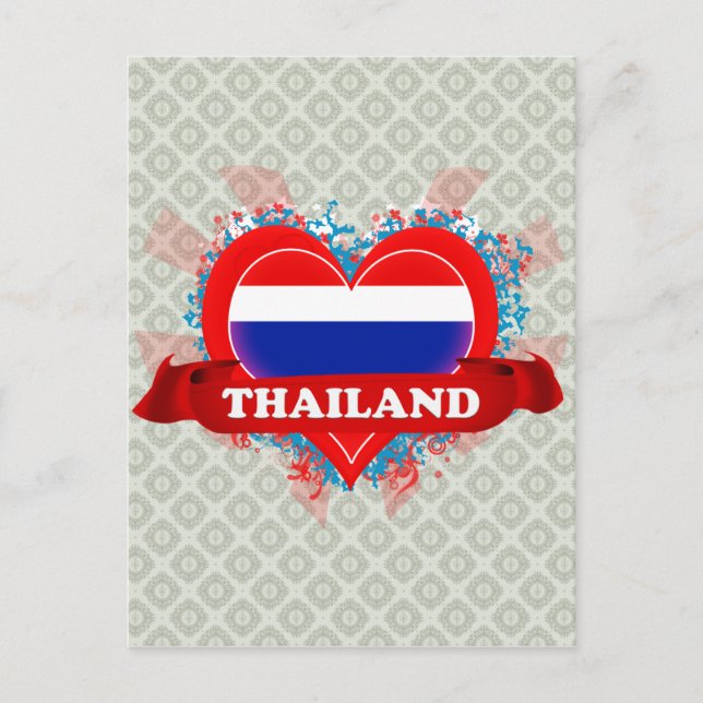 Vintage I Love Thailand Postcard (Front)