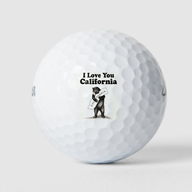 Vintage I Love You California Golf Balls (Front)