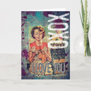 Vintage I Love You Mixed Media Card