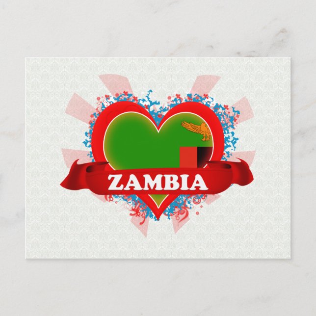 Vintage I Love Zambia Postcard (Front)
