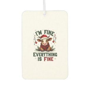Vintage I’m Fine Everything Is Fine Highland Cow C Car Air Freshener