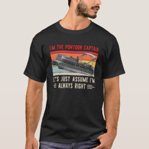Vintage I m The Pontoon Captain  Pontoon Boat T-Shirt