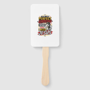 Vintage I Need Jesus Christian T-Shirt Design_1 Hand Fan
