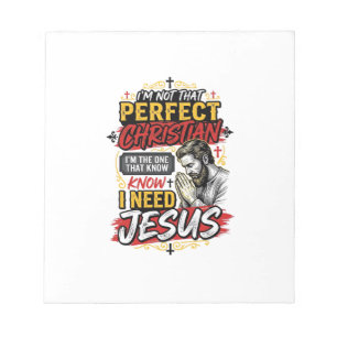 Vintage I Need Jesus Christian T-Shirt Design_1 Notepad