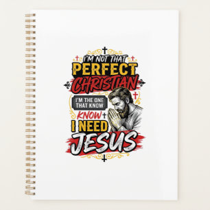 Vintage I Need Jesus Christian T-Shirt Design_1 Planner