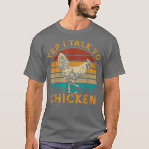Vintage I Talk To Chickens Funny Chicken Dad Farme T-Shirt