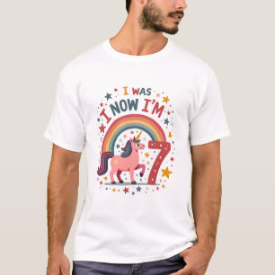 Vintage I Was 6 Now Im 7 Unicorn Birthday Shirt Cu