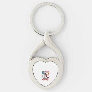 Vintage I Was 6 Now Im Unicorn Birthday Party Vect Key Ring