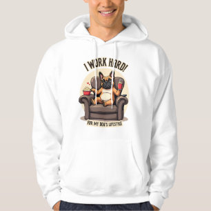 Vintage I Work Hard for My Dog's Lifestyle French  Hoodie