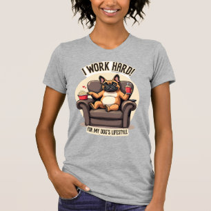 Vintage I Work Hard for My Dog's Lifestyle French T-Shirt