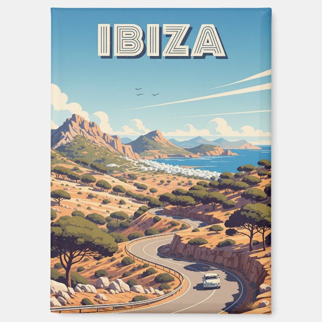 Vintage Ibiza Spain Travel Magnet (Front)