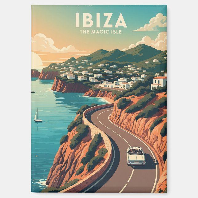 Vintage Ibiza Spain Travel Magnet (Front)