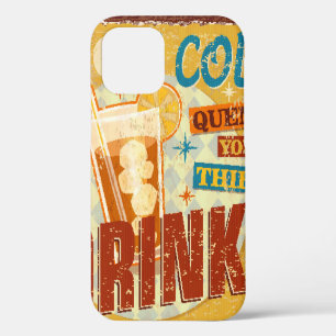 Vintage Ice Cold Drinks metal sign. vintage, soda, iPhone 12 Case