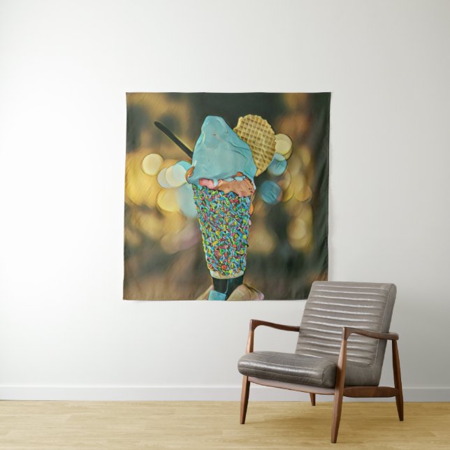 Vintage ice cream artwork tapestry (In Situ)