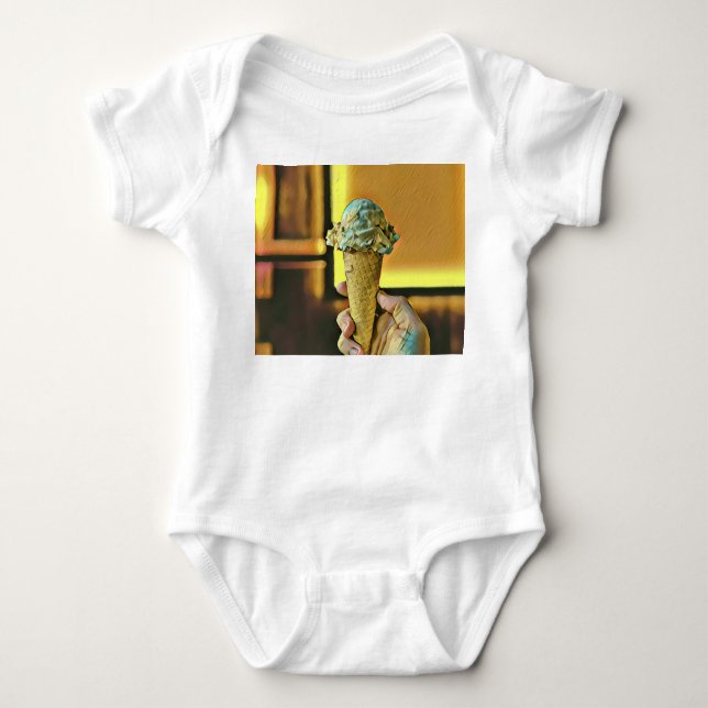 Vintage ice cream cone baby bodysuit (Front)