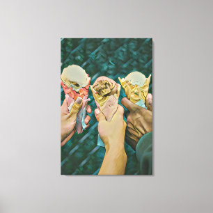 Vintage ice cream cone canvas print