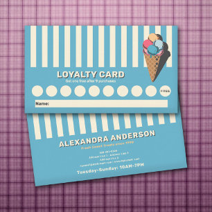 Vintage Ice Cream Cone Loyalty Card