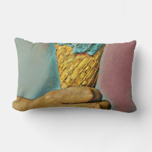 Vintage ice cream cone lumbar cushion