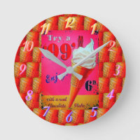 Vintage ice cream parlour sign clock