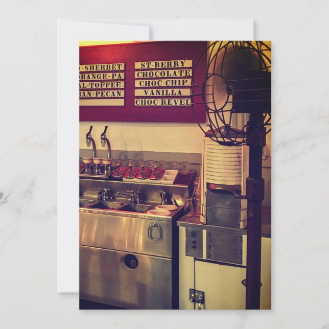 Vintage Ice Cream Shop Invitation (Front)