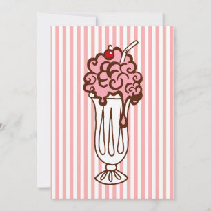 Vintage Ice Cream Soda Party Invitations