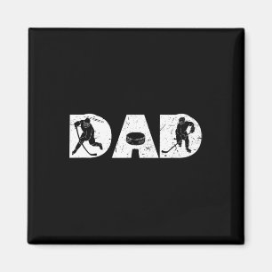 Vintage Ice Hockey Dad Fathers Day Family Matching Magnet