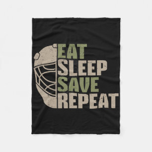 Vintage Ice Hockey Goalie  Fleece Blanket