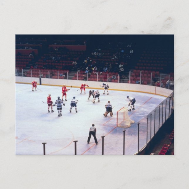Vintage Ice Hockey Match Postcard (Front)