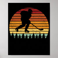 Vintage ice hockey player team retro skate