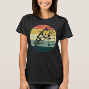 Vintage Ice Hockey Retro Sunset Ice Hockey Player T-Shirt