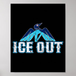 Vintage Ice Out Mn Minnesota Artwork Poster