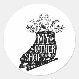Vintage Ice Skate Classic Round Sticker