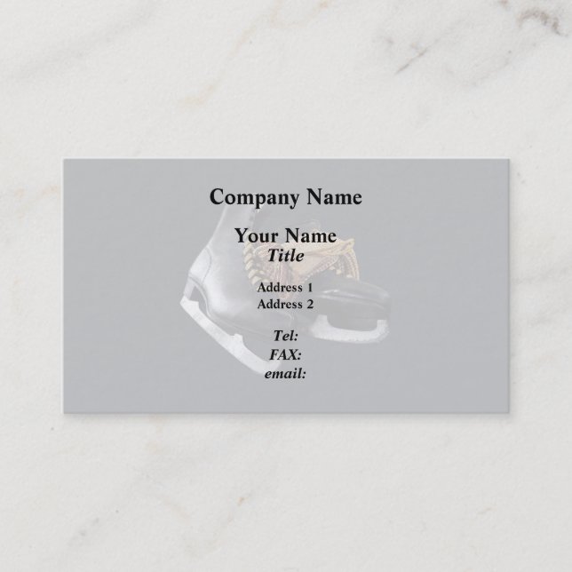 Vintage Ice Skates Business Card (Front)