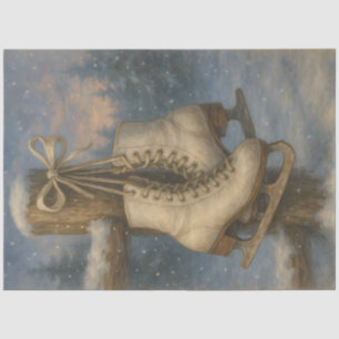 Vintage Ice Skates Winter Nostalgia Decoupage Tissue Paper