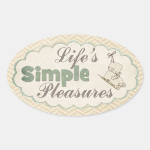 Vintage ice skates winter quote simple pleasures  oval sticker