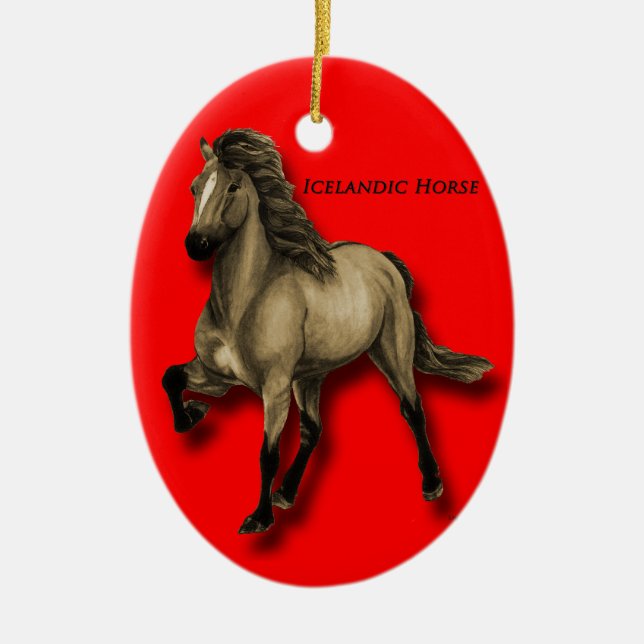 Vintage Icelandic Ceramic Tree Decoration (Front)