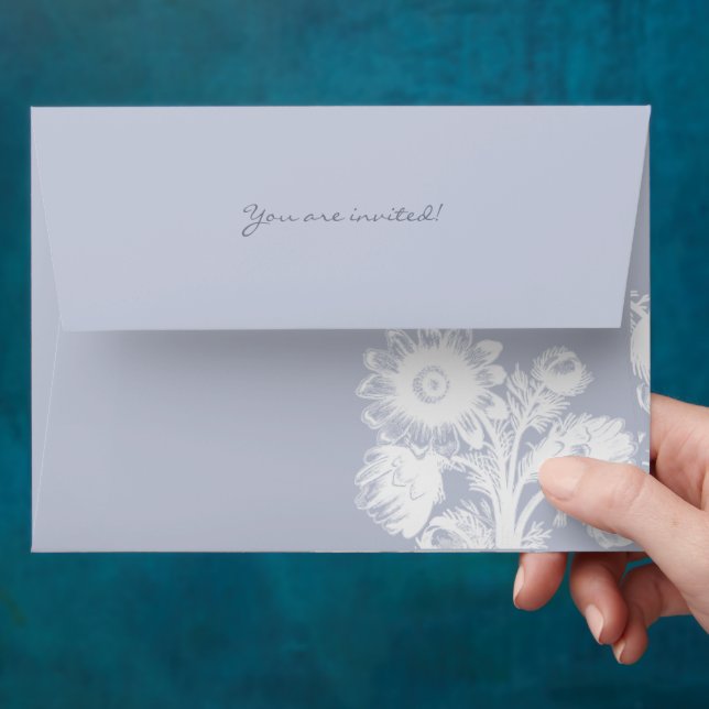 Vintage Icicle lavender Flowers Wedding Envelopes (Hand)