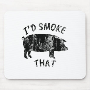 Vintage I'd Smoke That Funny Bbq Sausage Grilling  Mouse Pad