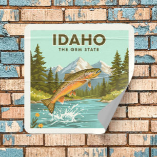 Vintage Idaho Square Sticker