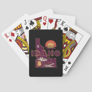 Vintage Idaho Travel Map Retro American State Playing Cards