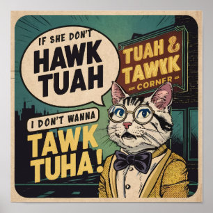 Vintage If She Don't Hawk Tuah I Don't Wanna Tawk  Poster