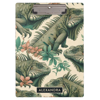 Vintage Iguana Pattern Clipboard