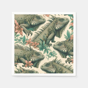 Vintage Iguana Pattern Napkin
