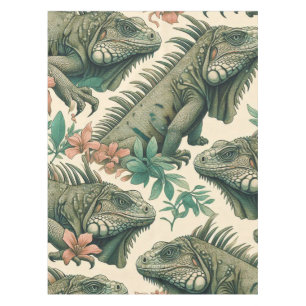 Vintage Iguana Pattern Tablecloth